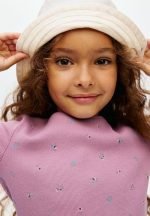 Ribbed cotton top - dark dusty pink/floral - Image 3