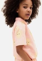 Linen-blend blouse - peach pink hello sun - Image 3