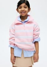 Zip-top sweatshirt - light pink striped - Image 2