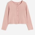 Ribbed jersey cardigan - light pink
