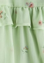 Frill-trimmed strappy dress - green/floral - Image 2