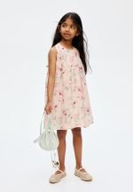 A-line dress - powder pink/floral - Image 2