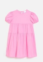 Puff sleeve smock dress - carnation pink