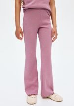 Flared leggings - dark dusty pink floral