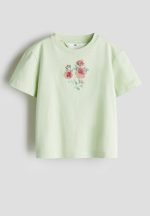 Motif-detail T-shirt - light green - Image 3