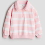 Zip-top sweatshirt - light pink striped