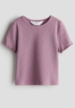 Ribbed cotton top - dark dusty pink/floral