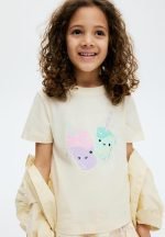 Motif-detail T-shirt - light yellow/smoothies - Image 3