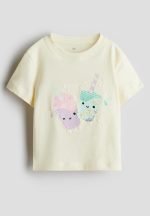 Motif-detail T-shirt - light yellow/smoothies