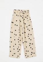 Wide leg pants - wheat/polka dots