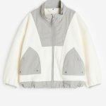 Oversized fleece jacket - cream/block-coloured