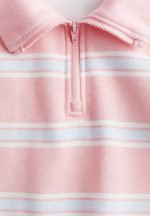 Zip-top sweatshirt - light pink striped - Image 4