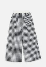 Wide waistband pants with slanted inset pockets - black gingham - Image 4