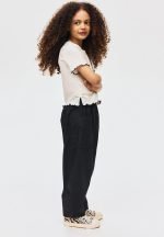 Barrel-leg cotton trousers - dark grey - Image 5