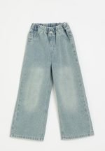 Wide leg rhinestone jeans - light blue