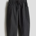 Barrel-leg cotton trousers - dark grey