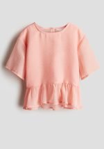 Chiffon peplum top - light pink
