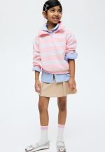 Zip-top sweatshirt - light pink striped - Image 3